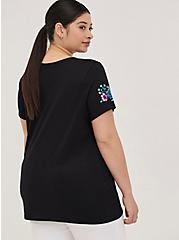 Plus Size Everyday Tee - Signature Jersey Floral Puff Graphic Black, DEEP BLACK, alternate