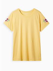Plus Size Everyday Tee - Signature Jersey Floral Puff Graphic Yellow, YELLOW, hi-res