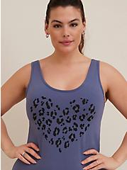 Plus Size Scoop Tank Bodysuit - Foxy Heart Indigo, BLUE, alternate
