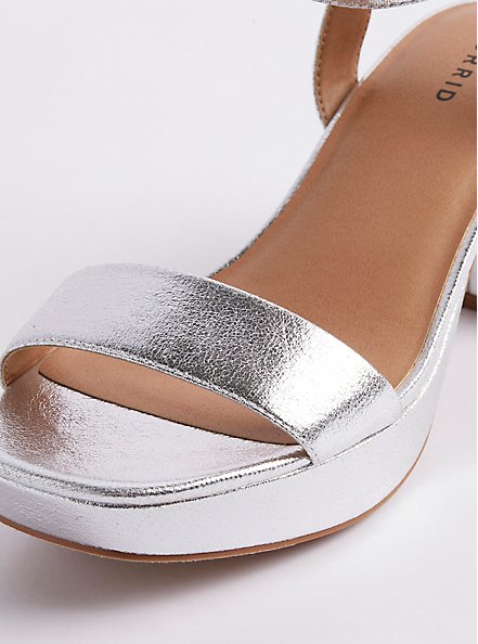 Plus Size Crinkle Platform Heel - Silver (WW), SILVER, alternate