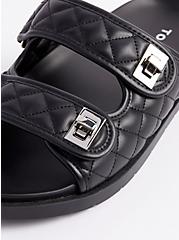 Quilted Double Band Slide - Black (WW), BLACK, alternate