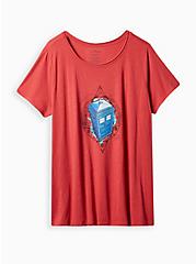 BBC Doctor Who Distressed Top - Triblend Jersey Tardis Red, AMERICAN BEAUTY, hi-res