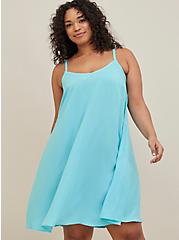 Plus Size Trapeze Mini Dress - Challis Blue, BLUE RADIANCE, alternate