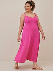 Trapeze Maxi Dress - Super Soft Pink, PINK GLO, alternate