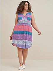 Mini Textured Rayon Shirt Dress, MEDALLION PURPLE, hi-res