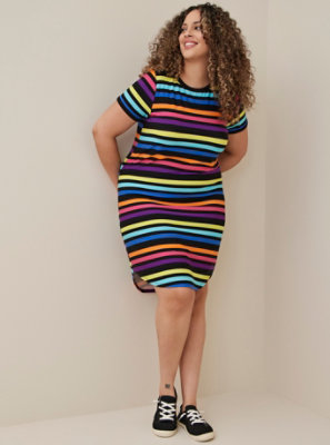 rainbow t shirt dress plus size