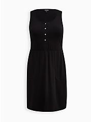 Mini Jersey Bodycon Dress, DEEP BLACK, hi-res