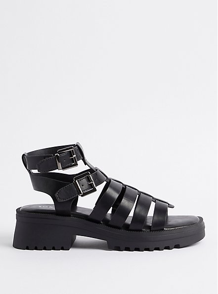 Plus Size Chunky Gladiator Sandal - Black (WW), BLACK, alternate