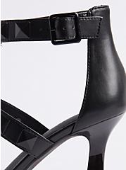 Plus Size Studded Stiletto Cage Heel Sandal - Black (WW), BLACK, alternate
