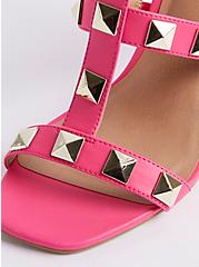 Plus Size Studded Stiletto Cage Heel Sandal - Pink (WW), PINK, alternate