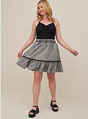 Ruffle Edge Mini Skirt - Chambray Black, DEEP BLACK, alternate