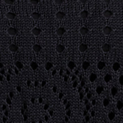 Crochet Knit Poncho, BLACK, swatch