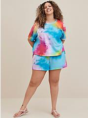 Plus Size Lightweight Terry Short Sleeve Cover-Up Tee, OTHER PRINTS, alternate