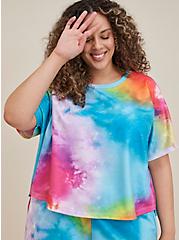 Plus Size Lightweight Terry Short Sleeve Cover-Up Tee, OTHER PRINTS, hi-res