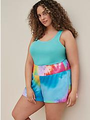 Plus Size Smocked Waistband Short Cover-Up - Tie-Dye, OTHER PRINTS, alternate