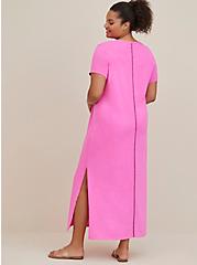 Plus Size T-Shirt Cover-Up Maxi Dress - Cotton Washed Pink, PINK GLOW, alternate
