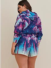 Smocked Cover-Up Shorts - Light Weight Terry Tropical Blue, MULTI, alternate