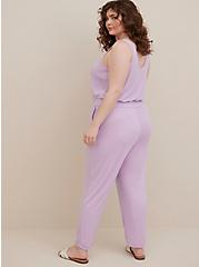 Henley Jumpsuit Cover Up - Terry Lilac, LILAC, alternate