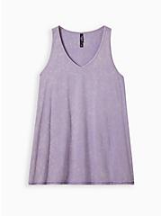 Plus Size Long Sleep Tank - Cotton Modal Jersey Lavender Wash, LAVENDER, hi-res