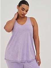 Plus Size Long Sleep Tank - Cotton Modal Jersey Lavender Wash, LAVENDER, hi-res