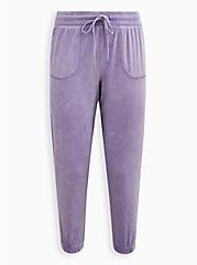 Plus Size Classic Fit Full Length Sleep Jogger - Cotton Modal Jersey Lavender Wash, LAVENDER, hi-res