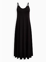 Plus Size Maxi Sleep Dress - Jersey Black, DEEP BLACK, hi-res