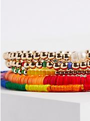 Always Proud Rainbow Beaded Stretch Bracelets Set of 5, MULTI, alternate