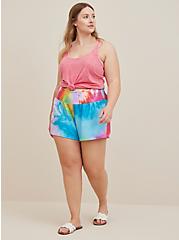 Plus Size Cover Up Tank -  Super Soft Rib Wash Pink, PINK, alternate