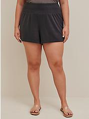 Lightweight Terry Cover-Up Short, BLACK, hi-res