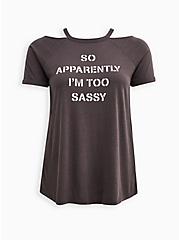 Plus Size Classic Fit Cold Shoulder Tee - Triblend Jersey Sassy Grey, GREY, hi-res