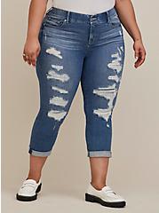 Plus Size Crop Bombshell Straight Premium Stretch High-Rise Jean, GRAMERCY, hi-res