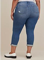 Plus Size Crop Bombshell Straight Jean - Premium Stretch Medium Wash , GRAMERCY, alternate