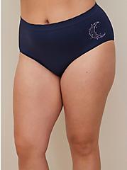Plus Size Brief Panty - Seamless Spaced Out Blue, GALAXY MOON blue, alternate