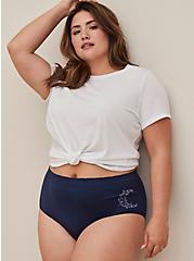 Plus Size Brief Panty - Seamless Spaced Out Blue, GALAXY MOON blue, hi-res
