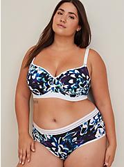 Plus Size Lightly Lined Full Coverage Balconette Bra - Microfiber Floral with 360° Back Smoothing™, LAYERED WINGS BLACK, alternate