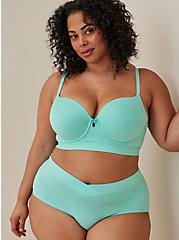 Plus Size Lightly Lined T-Shirt Longline Bra - Microfiber Heather Teal with 360° Back Smoothing™, COCKATOO TURQUIOSE, alternate