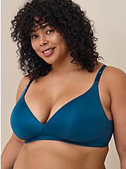 Wire-Free Plunge Lightly Lined Smooth 360° Back Smoothing™ Bra, LEGION BLUE, hi-res