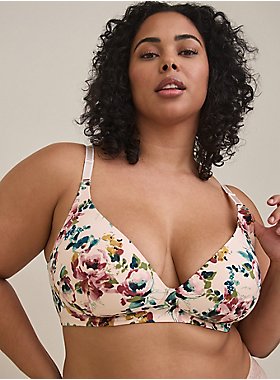 Wire-Free Lightly Lined Print Plunge 360° Back Smoothing™ Bra