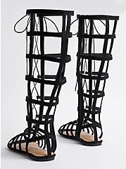 Plus Size Knee High Gladiator Sandal - Black (WW), BLACK, alternate