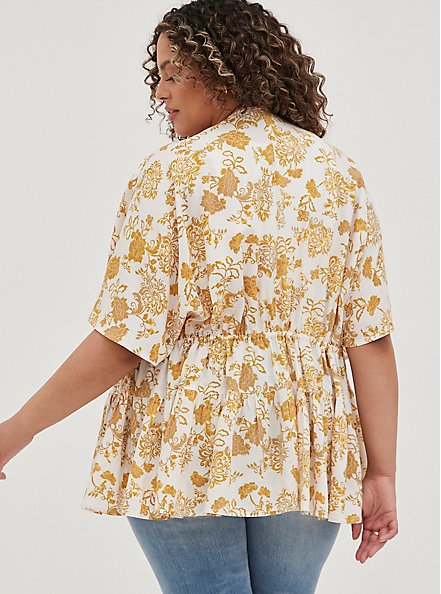Ruffle Kimono - Floral Yellow, FLORALS-YELLOW, alternate