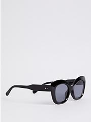 Plus Size Cat Eye Sunglasses - Black with Smoke Lens, , alternate