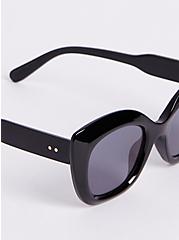 Plus Size Cat Eye Sunglasses - Black with Smoke Lens, , alternate