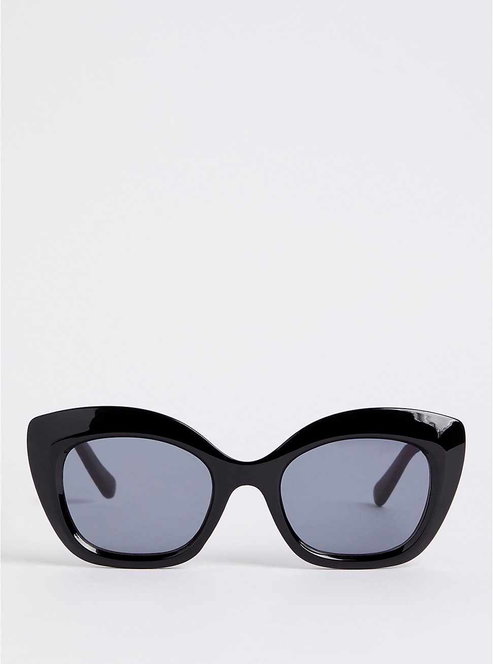Plus Size Cat Eye Sunglasses - Black with Smoke Lens, , hi-res