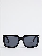 Plus Size Square Smoke Lens Sunglasses - Black, , hi-res