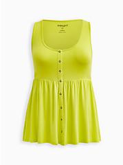 Button Front Babydoll Tank - Super Soft Yellow , YELLOW, hi-res