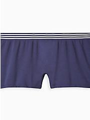 Plus Size Boyshort Panty - Seamless Stripe Navy , PEACOAT, hi-res