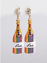 Always Proud Rainbow Bottle Earrings - Gold Tone , , hi-res
