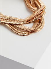 Plus Size Snake Chain Magnetic Bracelet - Gold Tone, GOLD, alternate