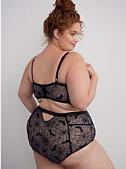Plus Size High Rise Cheeky Panty - Mesh Spiderwebs & Bats Charcoal, WEBS AND BATS CHARCOAL, alternate