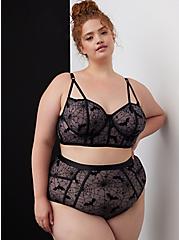 Plus Size High Rise Cheeky Panty - Mesh Spiderwebs & Bats Charcoal, WEBS AND BATS CHARCOAL, hi-res